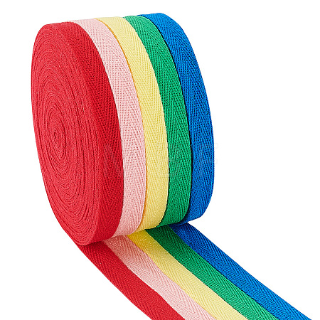 45 Yards 5 Colors Flat Polycotton Twill Tape Ribbon OCOR-PH0002-81B-1