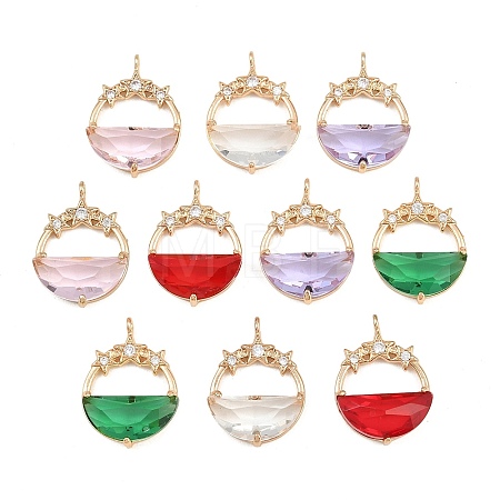 Brass Pave Cubic Zirconia Pendants CU-CBA8183-04G-1