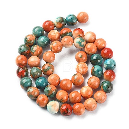 Synthetic Ocean White Jade Round Beads Strands G-YW0001-42C-1