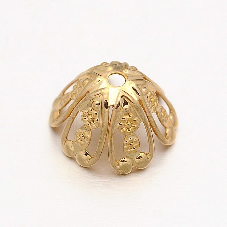 6-Petal Brass Bead Caps KK-O077-02-1