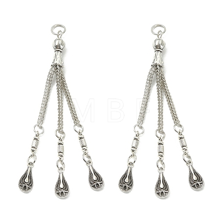 Tibetan Style Alloy Feather Tassel Big Pendants FIND-YW0003-92E-1