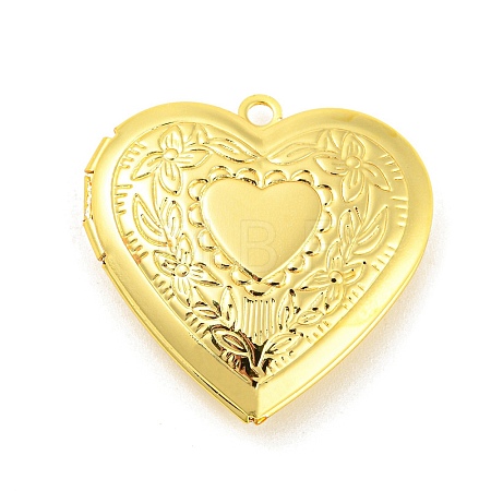 Rack Plating Brass Locket Pendants KK-M263-02A-G-1