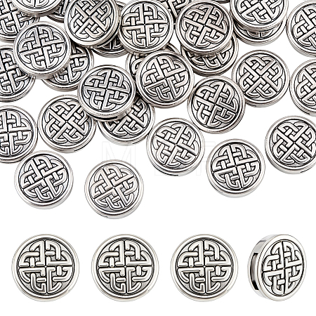 40Pcs Tibetan Style Zinc Alloy Slide Charms FIND-PH0061-43AS-1