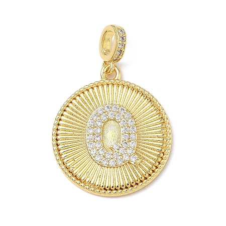 Brass Micro Pave Clear Cubic Zirconia Pendants KK-L253-17G-Q-1