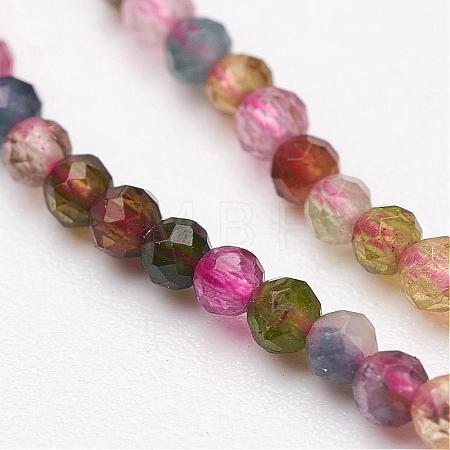 Natural Multicolor Tourmaline Bead Strands G-P213-15-3mm-1