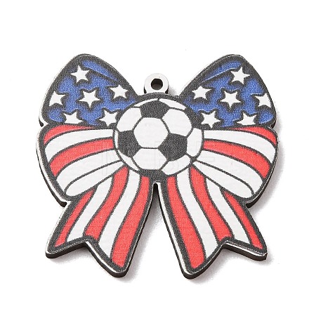 American Football Themed Printed Wooden Pendants WOOD-B012-02F-1