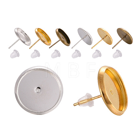 Brass Ear Studs Settings IFIN-YW0001-15-1