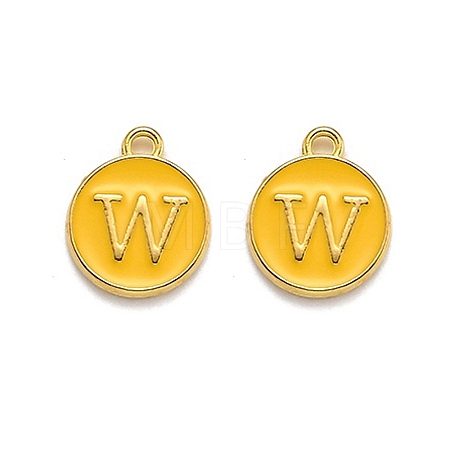 Golden Plated Alloy Enamel Charms LS-ENAM-Q437-13W-1