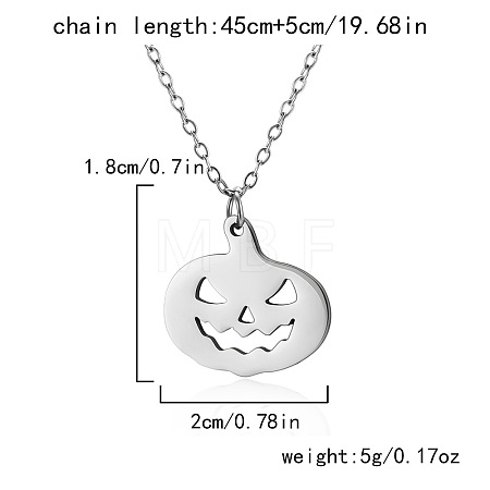 Halloween 304 Stainless Steel Laser Cut Pendant Necklaces FS-WG247A7-07-1