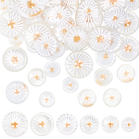 72Pcs 6 Styles Resin Buttons BUTT-PH0001-74-1