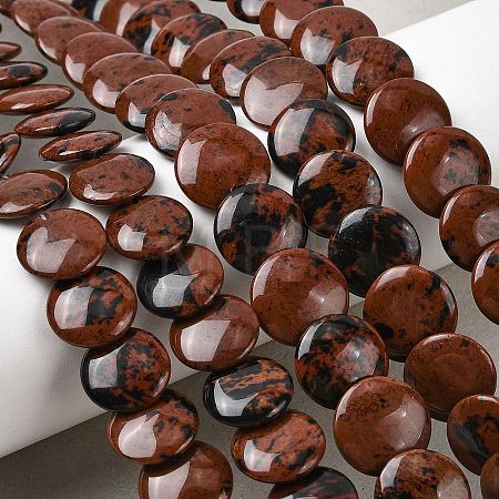 Natural Mahogany Obsidian Beads Strands G-K366-D03-02-1