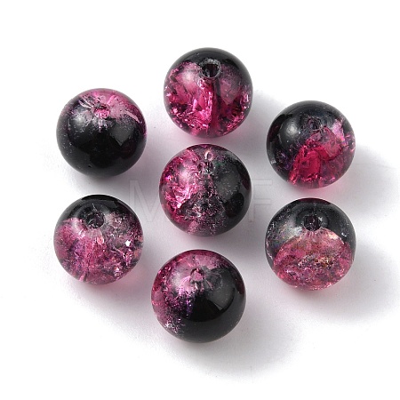 Two Tone Transparent Crackle Glass Beads LS-GLAA-WH0038-15H-1