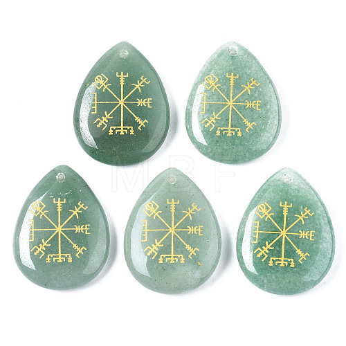 Natural Green Aventurine Pendants G-T122-72I-1