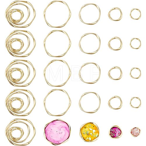 32Pcs 4 Style Alloy Linking Rings FIND-CA0006-01-1