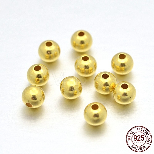 925 Sterling Silver Round Beads STER-E040-01C-1