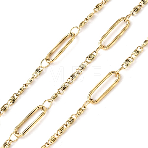 304 Stainless Steel Rectangle with Lumachina Chains CHS-C015-02B-G-1