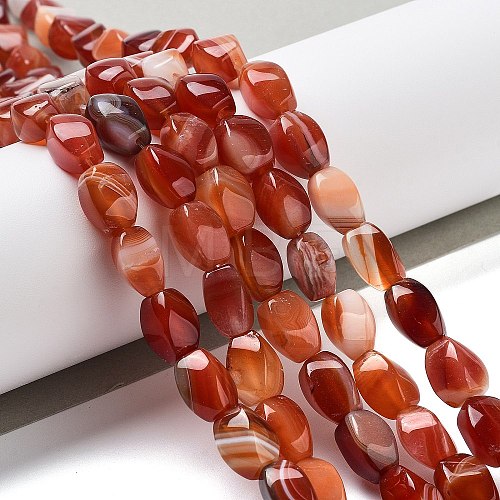 Natural Banded Agate Beads Strands G-G172-01L-1