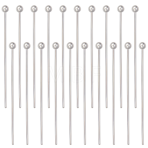 25 Pairs 925 Sterling Silver Ball Head Pins STER-BBC0001-52-1