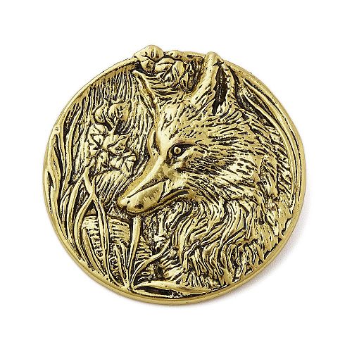 Retro Antique Golden Animal Alloy Brooches for Backpack Clothes JEWB-S040-02B-AG-1