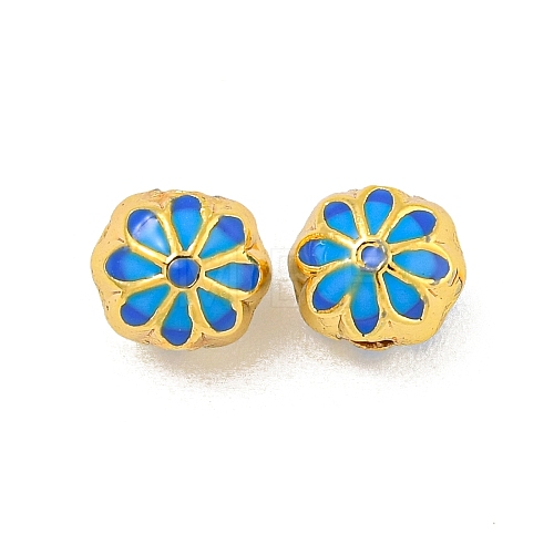 Rack Plating Brass Enamel Beads KK-P277-36G-02-1