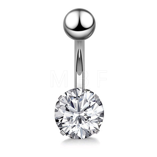 Clear Cubic Zirconia Belly Button Rings WG9960A-19-1