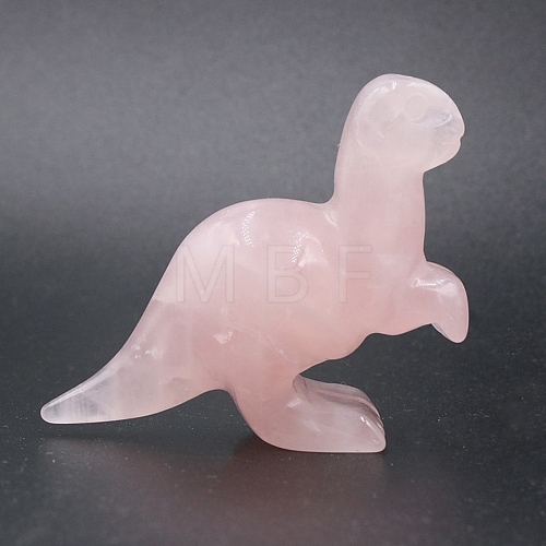 Natural Rose Quartz Carved Dinosaur Figurines Statues for Home Office Desktop Decoration PW-WG11850-03-1