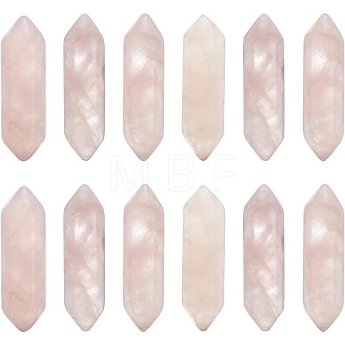 Olycraft Faceted Natural Rose Quartz Double Terminated Points Healing Stones G-OC0003-61-1