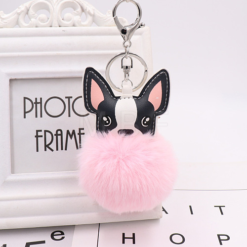 Imitation Rabbit Fur Furry Pom-Pom Keychain for Women PW-WG97950-05-1