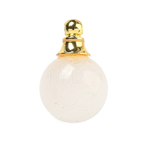 Natural Quartz Crystal Perfume Bottle Pendants G-K338-22G-03-1