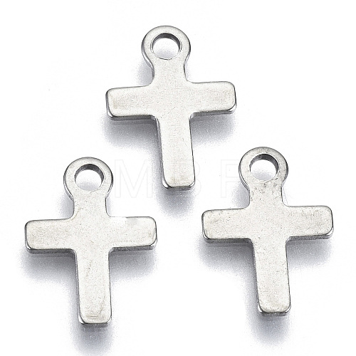 201 Stainless Steel Tiny Cross Charms STAS-R116-080-1