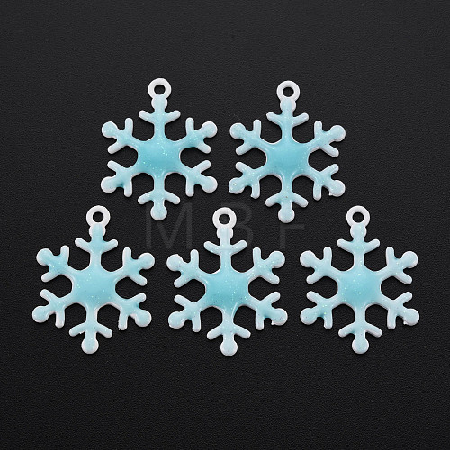 Spray Painted Alloy Enamel Pendants ENAM-N055-036D-NR-1