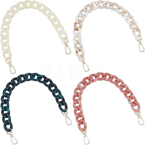 4Pcs 4 Colors Plastic Curb Chain Bag Handles FIND-FH0004-98-1