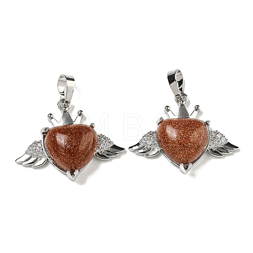 Synthetic Goldstone with Clear Cubic Zirconia Pendants G-G133-02P-27-1