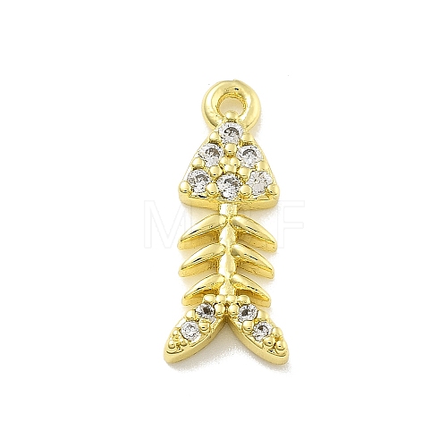 Rack Plating Brass Micro Pave Cubic Zirconia Pendants KK-D359-40G-1