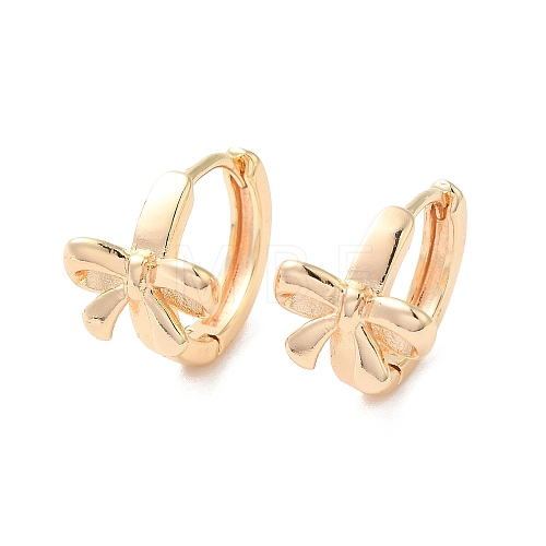 Bowknot Brass Hoop Earrings for Women EJEW-P292-02G-1