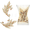 4Pcs 2 Styles Flower Shape Polyester & Sequin Cloth Iron On Patches DIY-CY0003-79-1