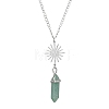 Natural Green Aventurine Pendants Necklace NJEW-JN04694-03-2