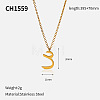 304 Stainless Steel Arabic Initial Letter Pendant Necklaces FS-WG7B6CA-09-1