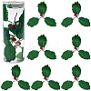 45Pcs Foam & Cloth Artificial Holly Leaves AJEW-SC0031-52A-1
