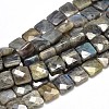 Natural Labradorite Square Bead Strands G-L357-12mm-10-1