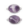 Platinum Tone Brass Amethyst Links connectors G-F339-B10-4