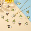 20Pcs 5 Colors Rack Plating Alloy Enamel Pendants ENAM-SZ0002-95-4