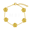 Stainless Steel Flower Link Chain Bracelet KW3287-1-1