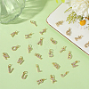 26Pcs 26 Styles Real 18K Gold Plated Brass Micro Pave Clear Cubic Zirconia Charms KK-BBC0018-09-7