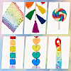6 Pair 6 Style Rainbow Color Pride Heart Acrylic & Polymer Clay Lollipop & Polyester Tassel Dangle Earrings EJEW-AN0003-33-3