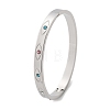 Eye 304 Stainless Steel Rhinestone Bangles for Women BJEW-Z092-09P-4