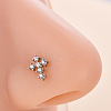 316L Surgical Stainless Steel Micro Pave Clear Cubic Zirconia L-Shaped Nose Rings WG5ADDF-09-1