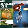 Alloy Enamel & Crystal Rhinestone & PU Leather Strap Keychain KEYC-YW00306-01-6