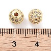 Brass Micro Pave Clear Cubic Zirconia Beads KK-P271-19G-3