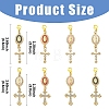 4Pcs Alloy Enamel & Rhinestone Pendant Decorations HJEW-YW00493-01-3